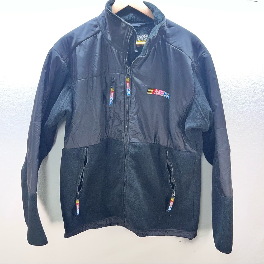 NASCAR Racing Jacket Vintage Essex Men’s M Fleece Zip Black‎
